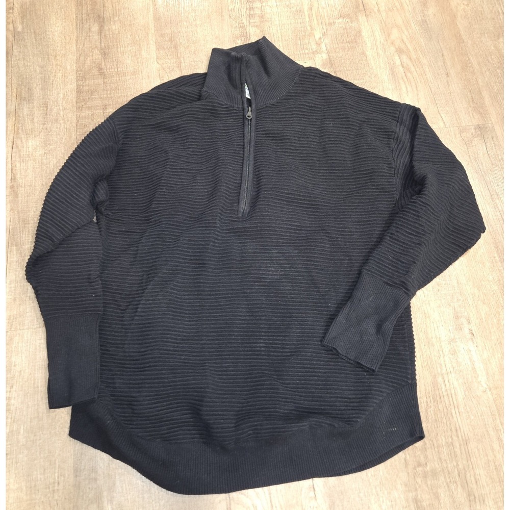 Aerie | Offline Women's | Turtleneck | Quarter Zip | Ribbed | Black | L